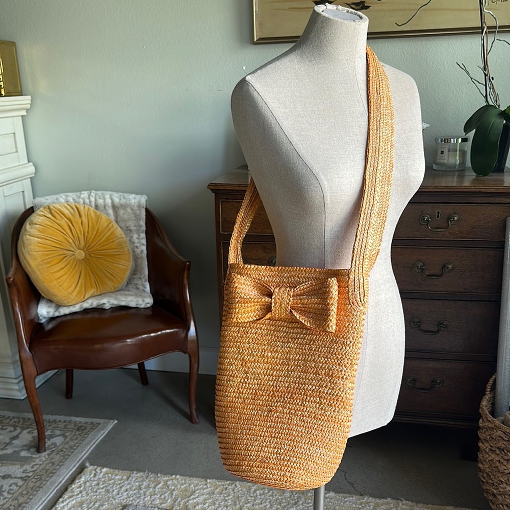 Dior (cosmetics) Orange Shoulder Straw Bag